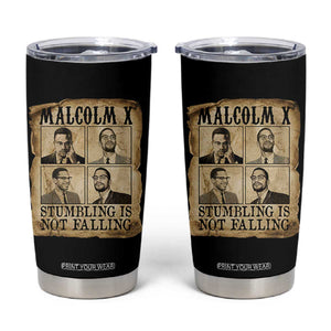 Malcolm X Tumbler Cup Stumbling Is Not Falling Historical Poster TS12 Black Print Your Wear