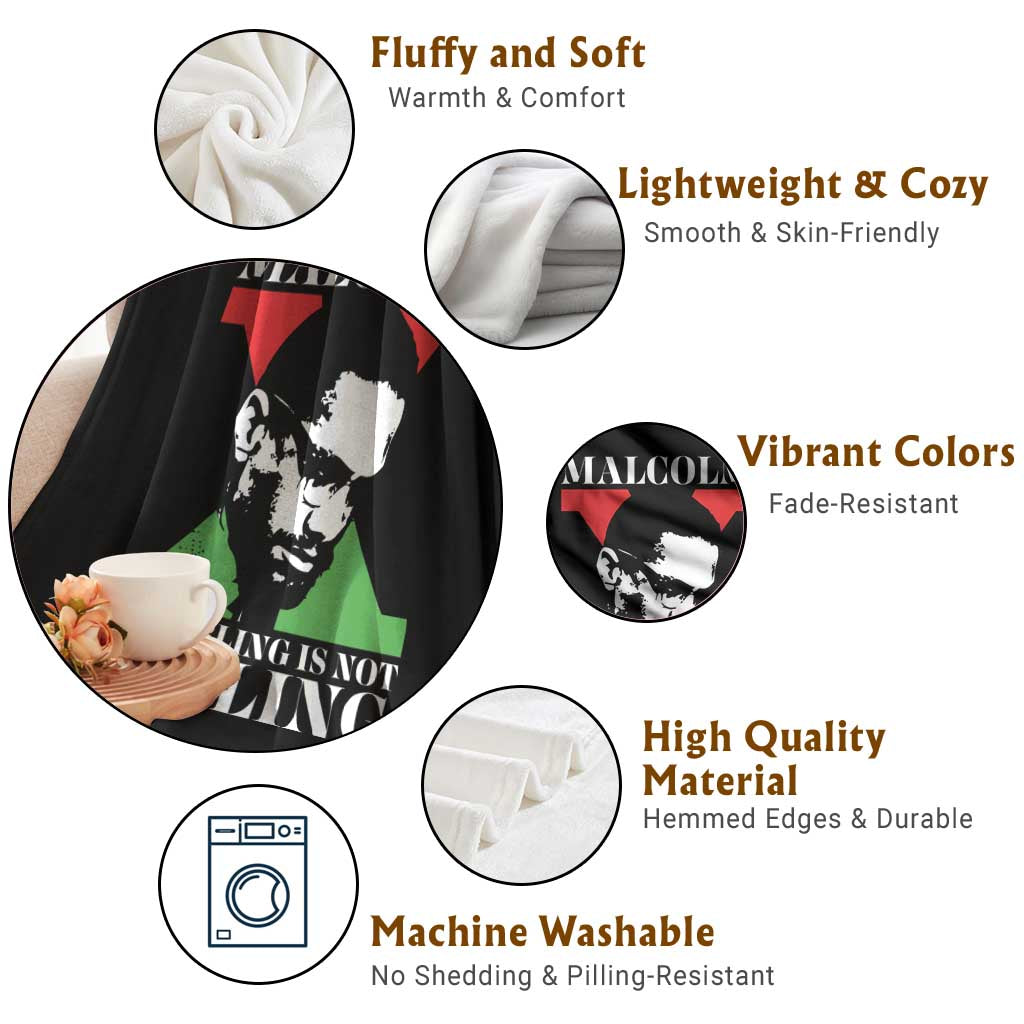 Malcolm X Throw Blanket Stumbling Is Not Falling Black History Leader TS12 Print Your Wear