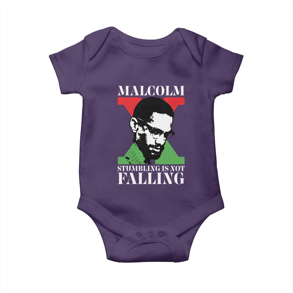 Malcolm X Baby Onesie Stumbling Is Not Falling Black History Leader TS12 Purple Print Your Wear