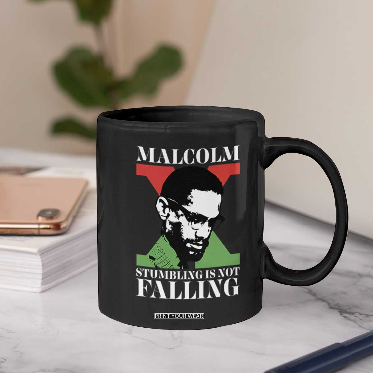 Malcolm X Coffee Mug Stumbling Is Not Falling Black History Leader TS12 Print Your Wear