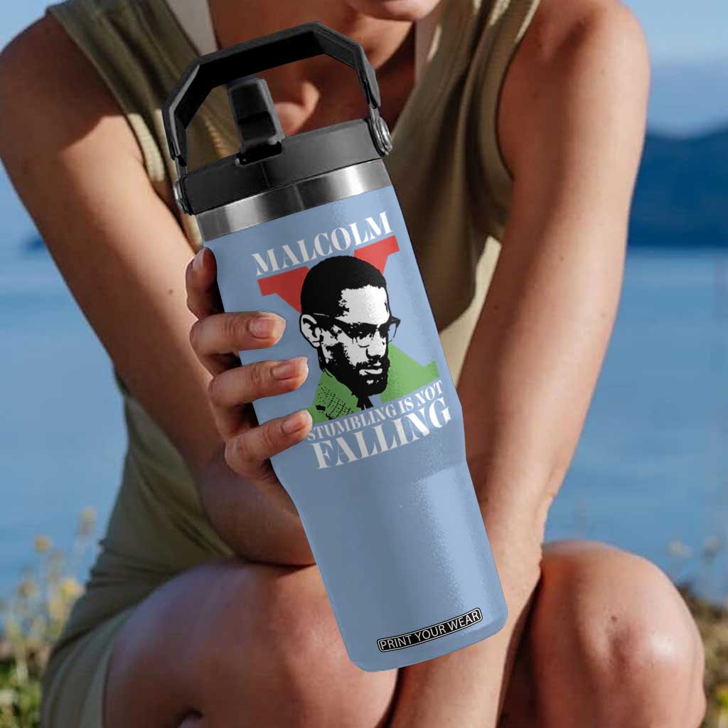 Malcolm X Flip Straw Tumbler Stumbling Is Not Falling Black History Leader TS12 One Size: 30 oz Light Blue Print Your Wear