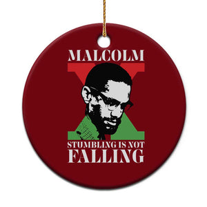 Malcolm X Ceramic Ornament Stumbling Is Not Falling Black History Leader TS12 1pc Red Print Your Wear
