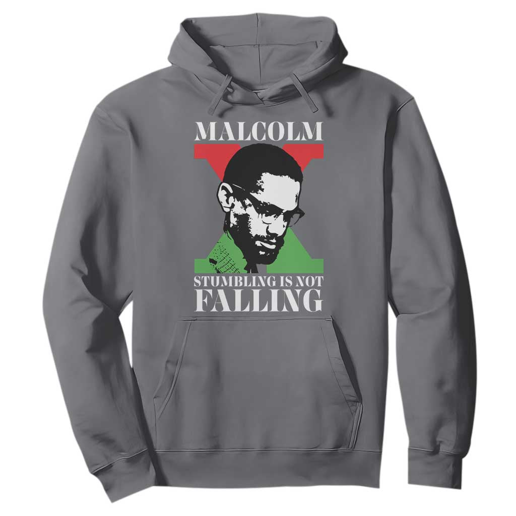 Malcolm X Hoodie Stumbling Is Not Falling Black History Leader TS12 Charcoal Print Your Wear