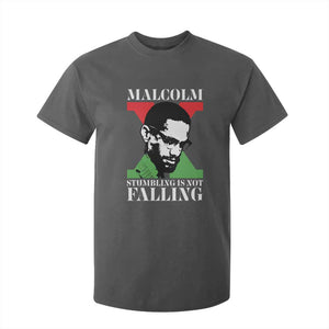 Malcolm X T Shirt For Kid Stumbling Is Not Falling Black History Leader TS12 Dark Heather Print Your Wear