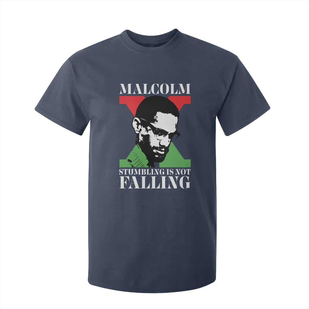 Malcolm X T Shirt For Kid Stumbling Is Not Falling Black History Leader TS12 Navy Print Your Wear