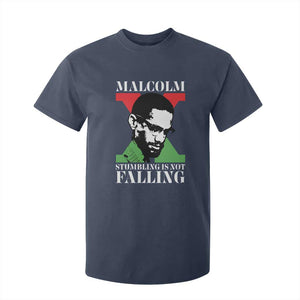 Malcolm X T Shirt For Kid Stumbling Is Not Falling Black History Leader TS12 Navy Print Your Wear