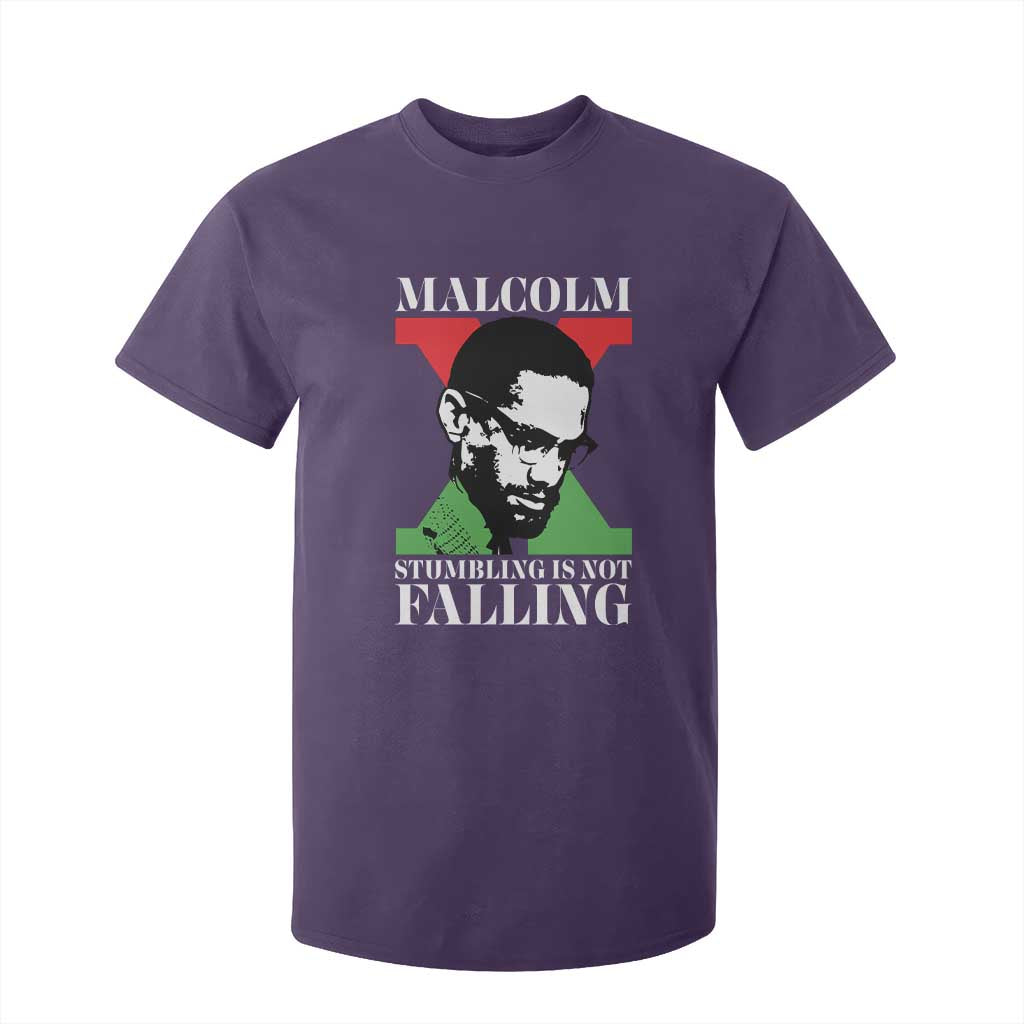Malcolm X T Shirt For Kid Stumbling Is Not Falling Black History Leader TS12 Purple Print Your Wear