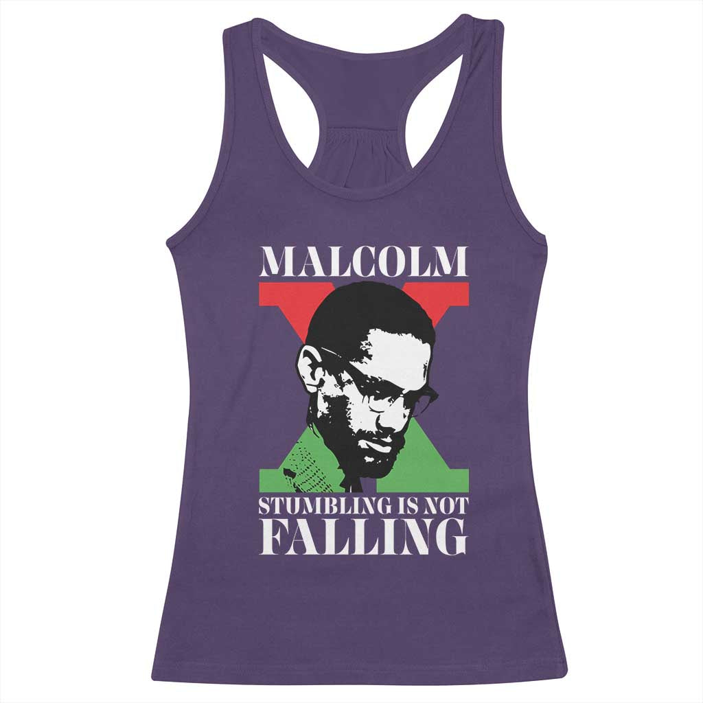 Malcolm X Racerback Tank Top Stumbling Is Not Falling Black History Leader TS12 Purple Print Your Wear