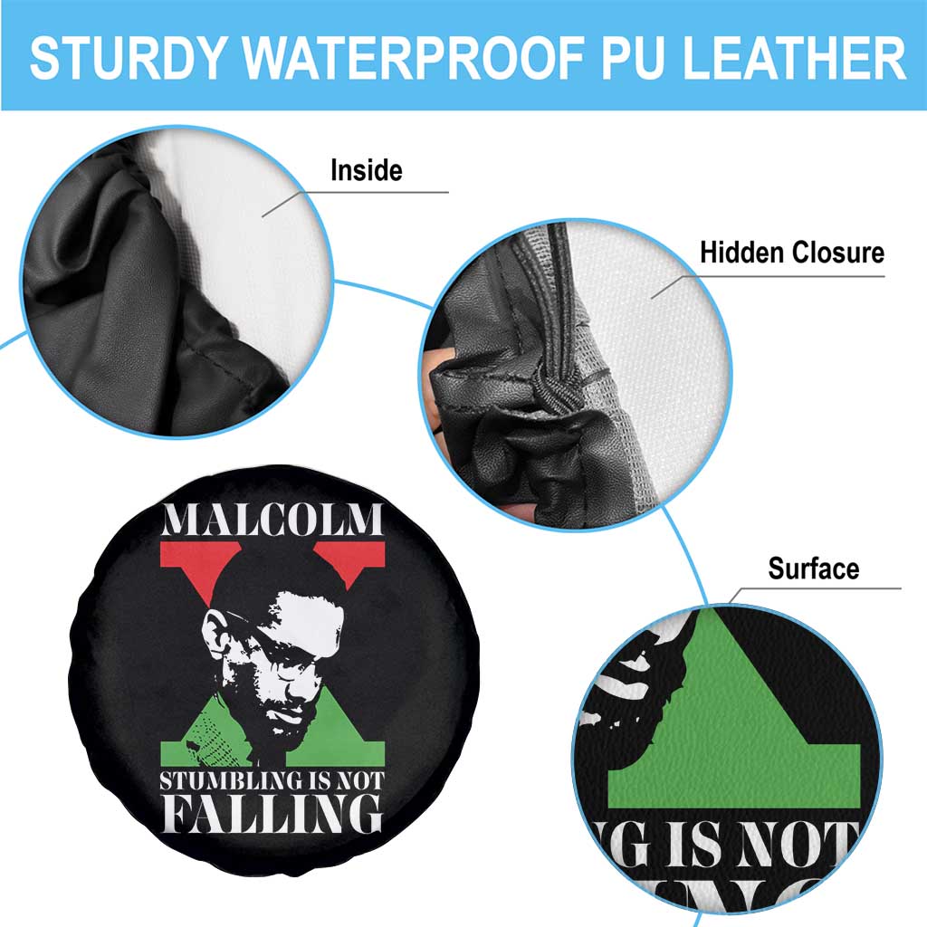 Malcolm X Spare Tire Cover Stumbling Is Not Falling Black History Leader TS12 Print Your Wear