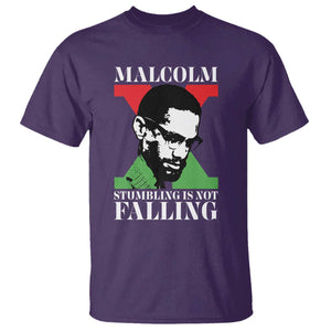 Malcolm X T Shirt Stumbling Is Not Falling Black History Leader TS12 Purple Print Your Wear