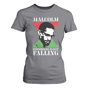 Malcolm X T Shirt For Women Stumbling Is Not Falling Black History Leader TS12 Charcoal Print Your Wear
