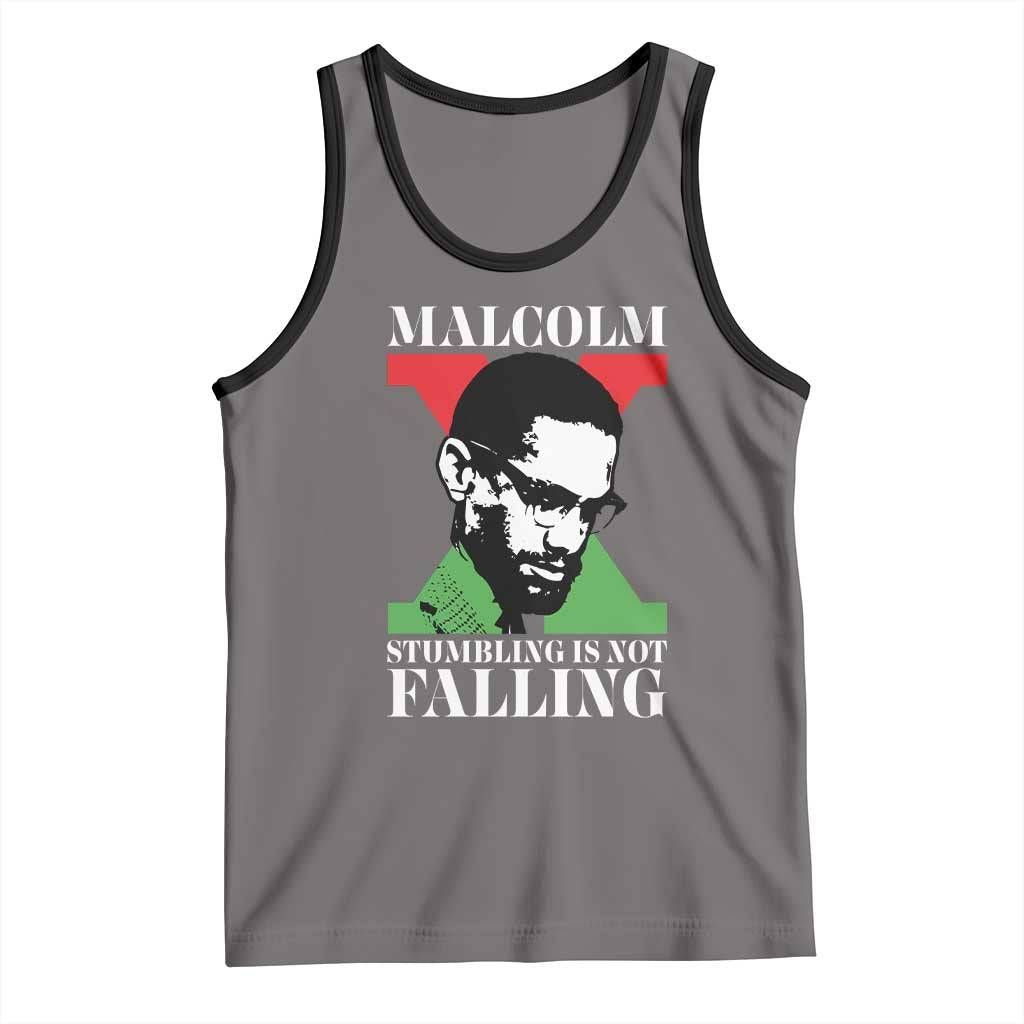 Malcolm X Tank Top Stumbling Is Not Falling Black History Leader TS12 Deep Heather Black Print Your Wear