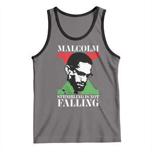 Malcolm X Tank Top Stumbling Is Not Falling Black History Leader TS12 Deep Heather Black Print Your Wear