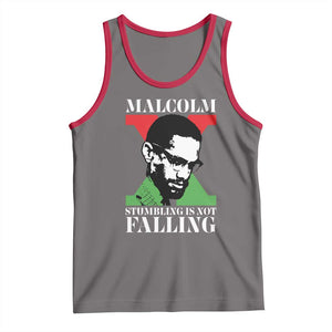 Malcolm X Tank Top Stumbling Is Not Falling Black History Leader TS12 Deep Heather Red Print Your Wear
