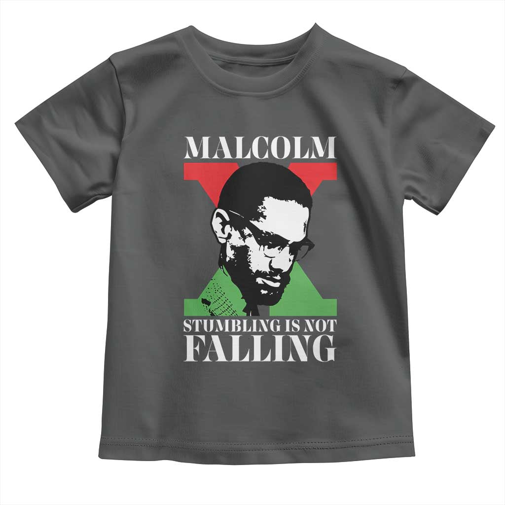 Malcolm X Toddler T Shirt Stumbling Is Not Falling Black History Leader TS12 Dark Heather Print Your Wear
