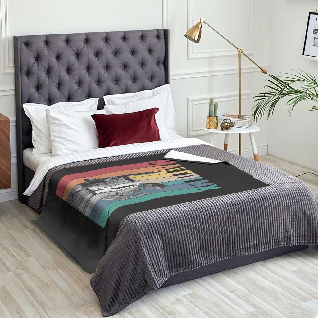 Malcolm X Throw Blanket Retro Portrait Black Empowerment Heritage Gift TS12 Print Your Wear