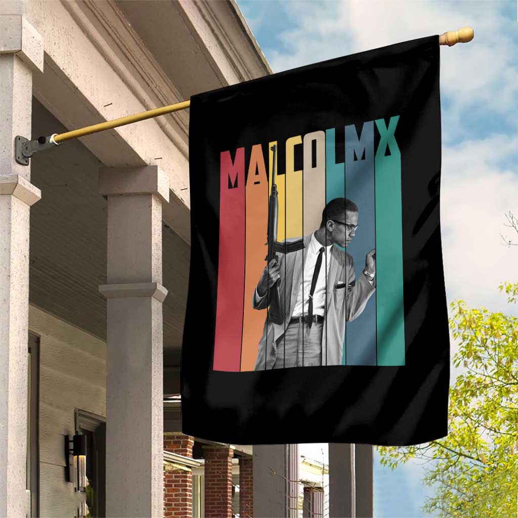 Malcolm X Garden Flag Retro Portrait Black Empowerment Heritage Gift TS12 Print Your Wear