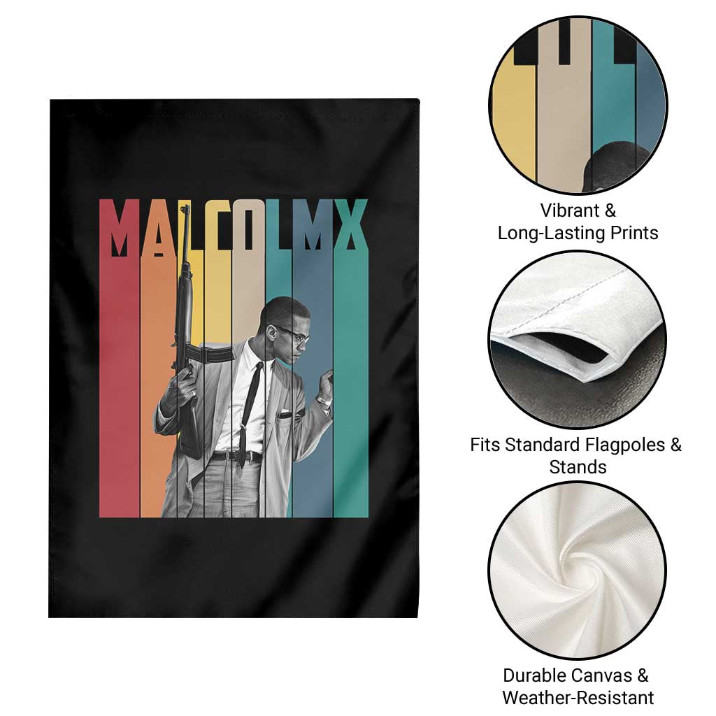 Malcolm X Garden Flag Retro Portrait Black Empowerment Heritage Gift TS12 Print Your Wear