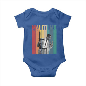 Malcolm X Baby Onesie Retro Portrait Black Empowerment Heritage Gift TS12 Royal Blue Print Your Wear