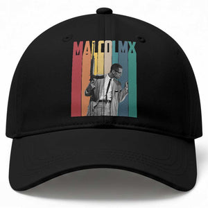 Malcolm X Baseball Cap Retro Portrait Black Empowerment Heritage Gift TS12 Print Your Wear