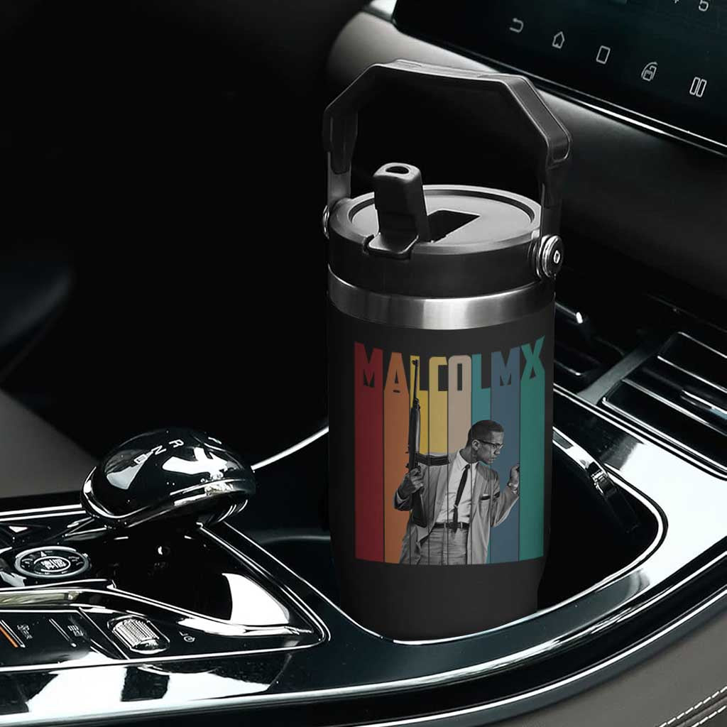 Malcolm X Flip Straw Tumbler Retro Portrait Black Empowerment Heritage Gift TS12 Print Your Wear