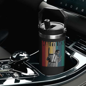 Malcolm X Flip Straw Tumbler Retro Portrait Black Empowerment Heritage Gift TS12 Print Your Wear