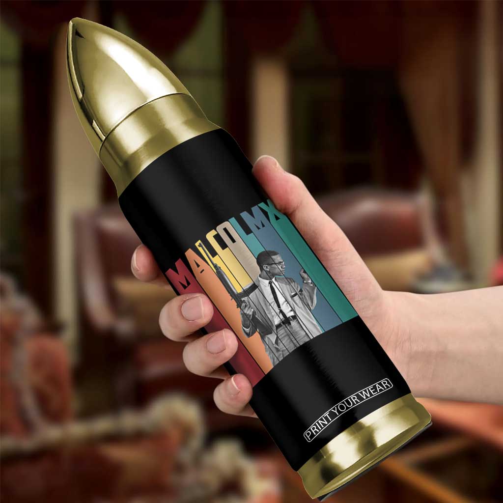 Malcolm X Bullet Tumbler Retro Portrait Black Empowerment Heritage Gift TS12 Print Your Wear