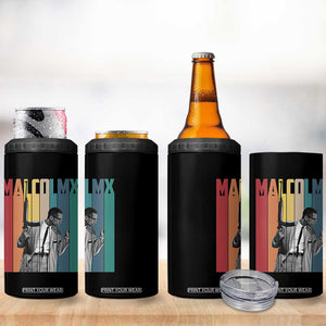 Malcolm X 4 in 1 Can Cooler Tumbler Retro Portrait Black Empowerment Heritage Gift TS12 Print Your Wear