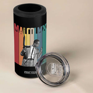 Malcolm X 4 in 1 Can Cooler Tumbler Retro Portrait Black Empowerment Heritage Gift TS12 Print Your Wear