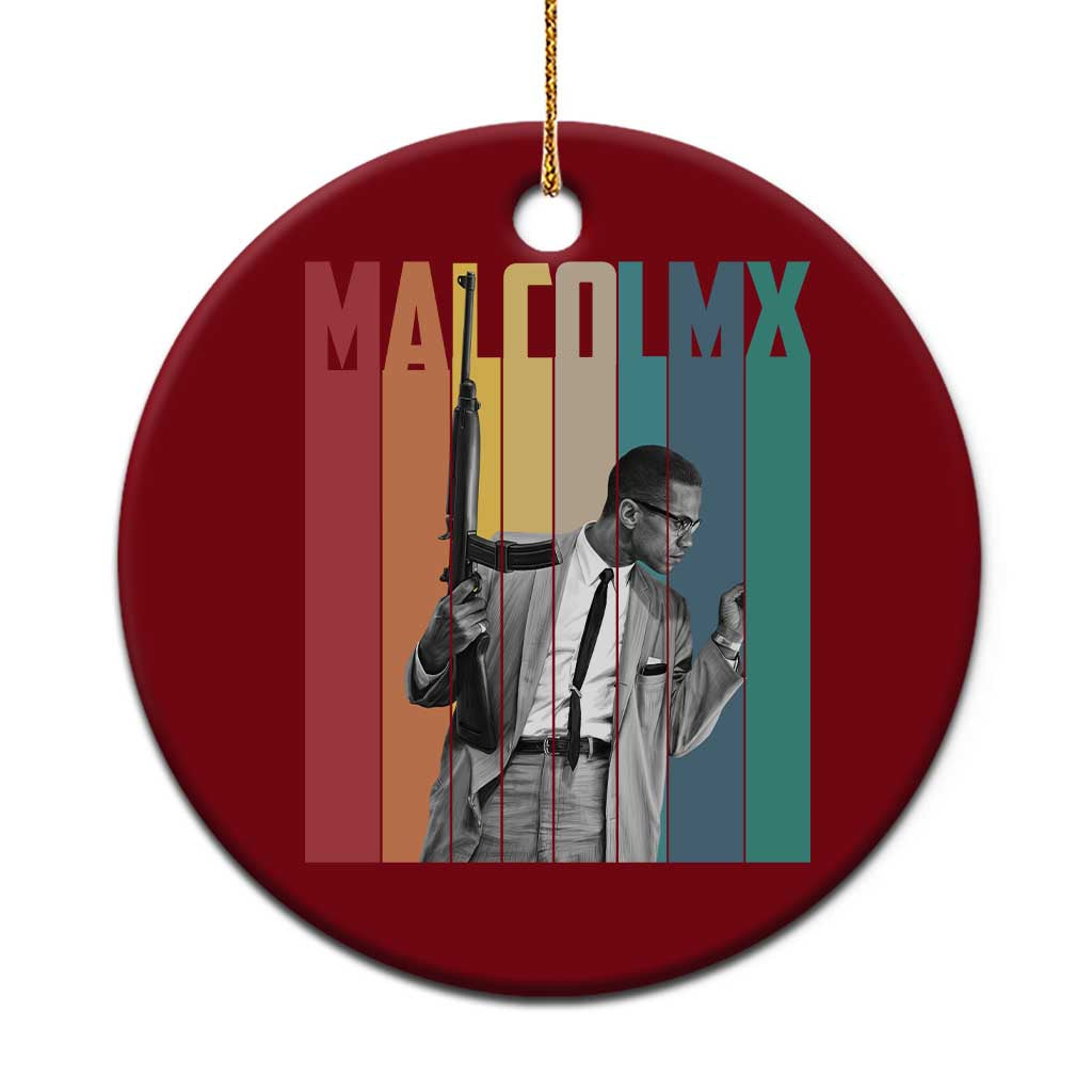 Malcolm X Ceramic Ornament Retro Portrait Black Empowerment Heritage Gift TS12 1pc Red Print Your Wear