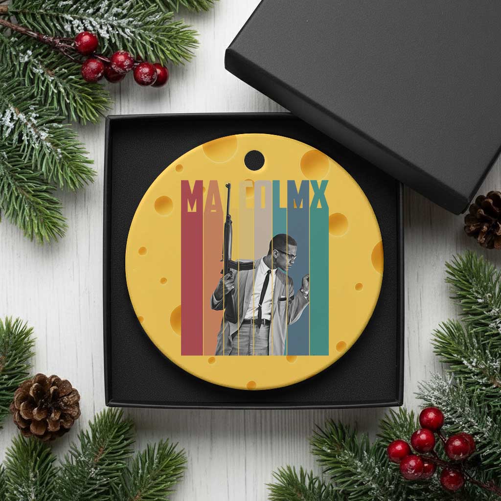 Malcolm X Ceramic Ornament Retro Portrait Black Empowerment Heritage Gift TS12 1pc Yellow Cheese Print Your Wear