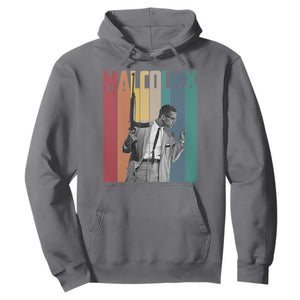 Malcolm X Hoodie Retro Portrait Black Empowerment Heritage Gift TS12 Charcoal Print Your Wear