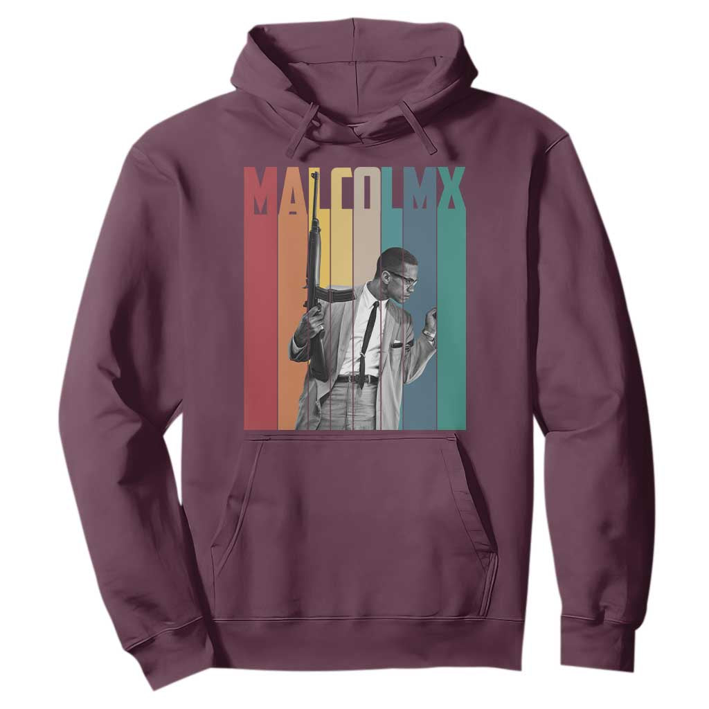 Malcolm X Hoodie Retro Portrait Black Empowerment Heritage Gift TS12 Maroon Print Your Wear