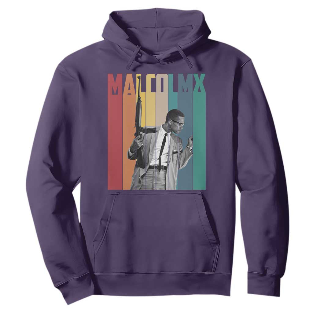 Malcolm X Hoodie Retro Portrait Black Empowerment Heritage Gift TS12 Purple Print Your Wear