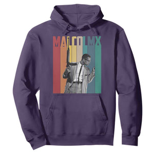 Malcolm X Hoodie Retro Portrait Black Empowerment Heritage Gift TS12 Purple Print Your Wear
