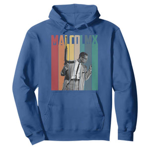 Malcolm X Hoodie Retro Portrait Black Empowerment Heritage Gift TS12 Royal Blue Print Your Wear