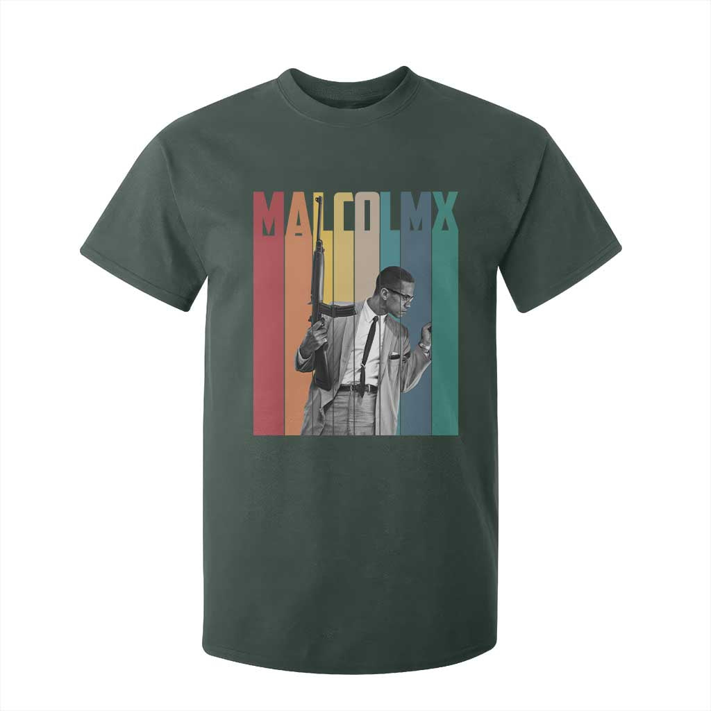 Malcolm X T Shirt For Kid Retro Portrait Black Empowerment Heritage Gift TS12 Dark Forest Green Print Your Wear