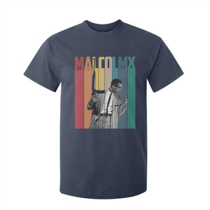 Malcolm X T Shirt For Kid Retro Portrait Black Empowerment Heritage Gift TS12 Navy Print Your Wear