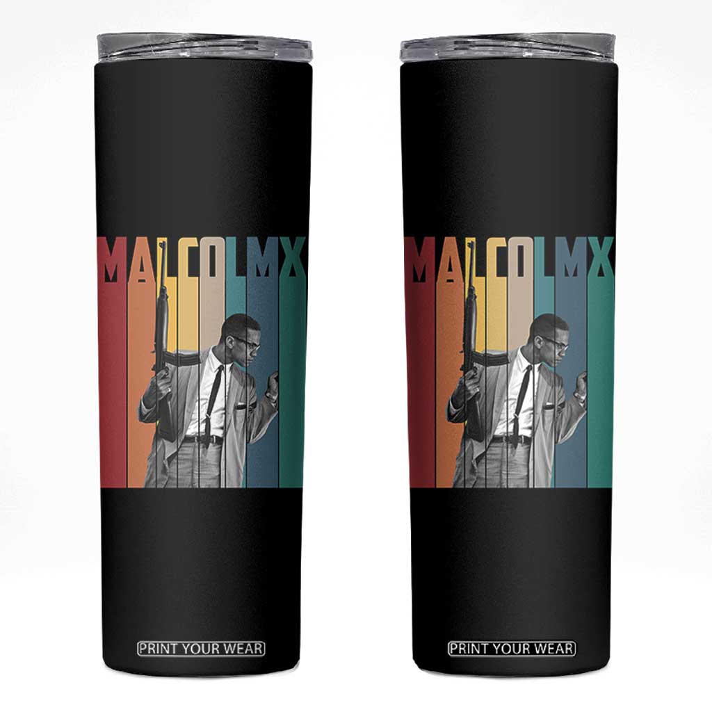 Malcolm X Skinny Tumbler Retro Portrait Black Empowerment Heritage Gift TS12 Black Print Your Wear