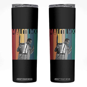 Malcolm X Skinny Tumbler Retro Portrait Black Empowerment Heritage Gift TS12 Black Print Your Wear