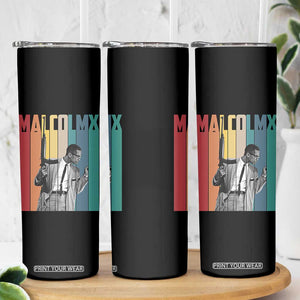 Malcolm X Skinny Tumbler Retro Portrait Black Empowerment Heritage Gift TS12 Print Your Wear