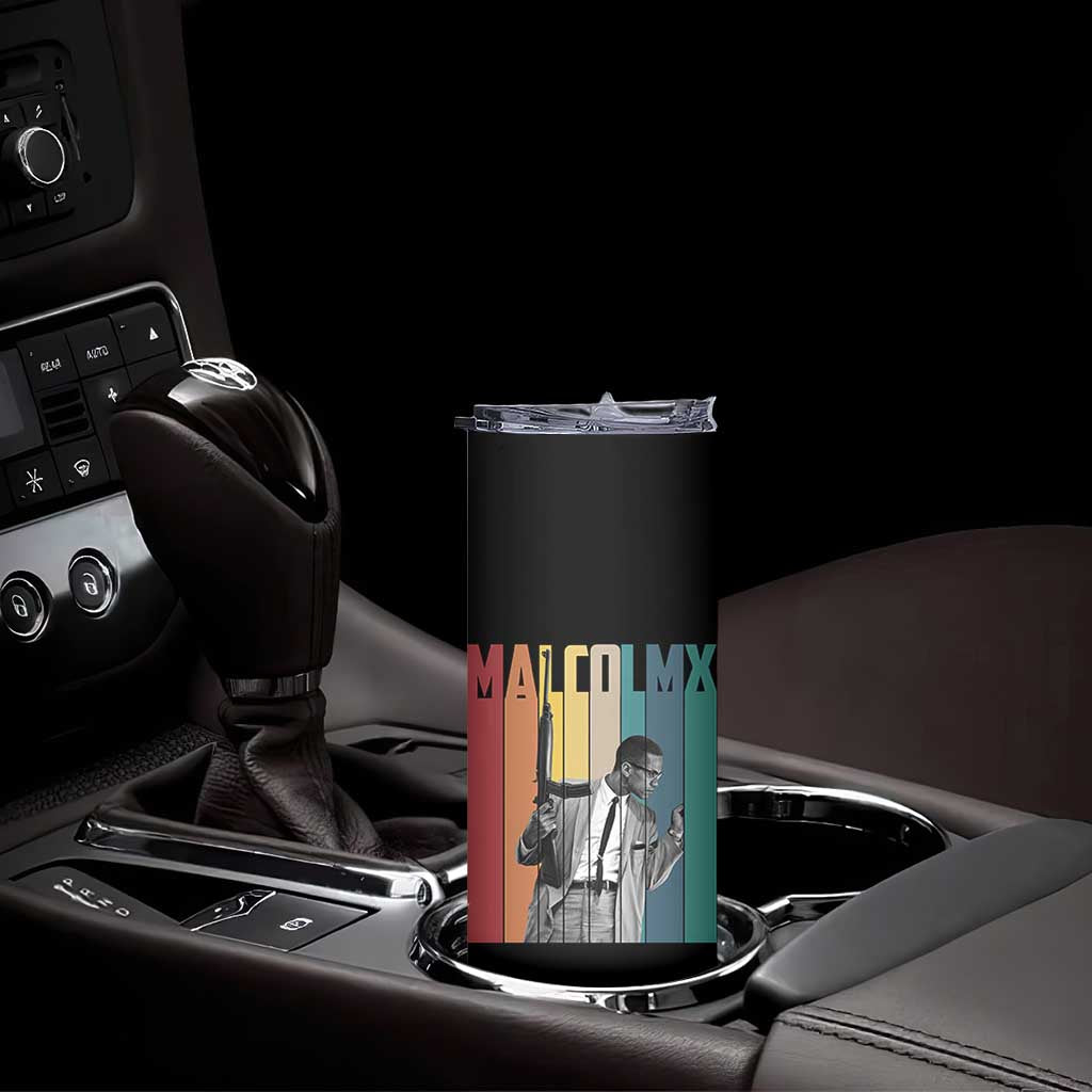 Malcolm X Skinny Tumbler Retro Portrait Black Empowerment Heritage Gift TS12 Print Your Wear