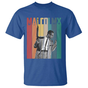 Malcolm X T Shirt Retro Portrait Black Empowerment Heritage Gift TS12 Royal Blue Print Your Wear