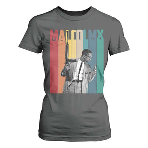 Malcolm X T Shirt For Women Retro Portrait Black Empowerment Heritage Gift TS12 Dark Heather Print Your Wear