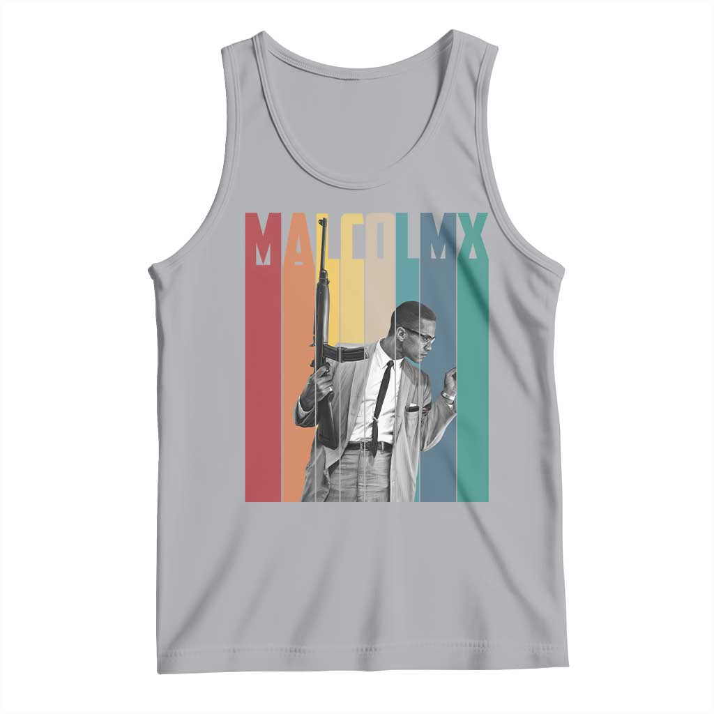 Malcolm X Tank Top Retro Portrait Black Empowerment Heritage Gift TS12 Athletic Heather Print Your Wear