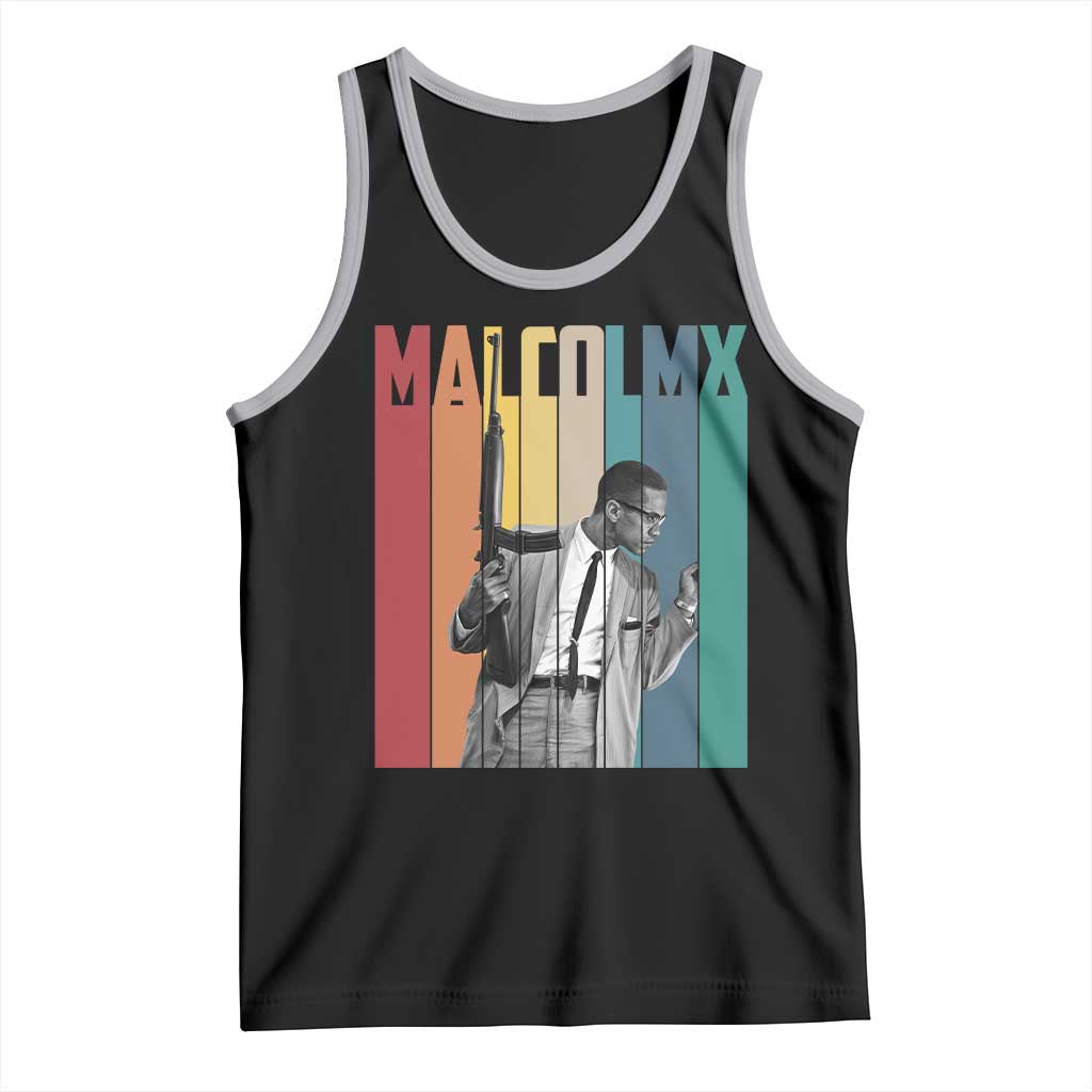 Malcolm X Tank Top Retro Portrait Black Empowerment Heritage Gift TS12 Black Athletic Heather Print Your Wear