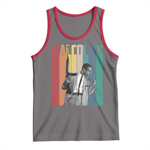 Malcolm X Tank Top Retro Portrait Black Empowerment Heritage Gift TS12 Deep Heather Red Print Your Wear