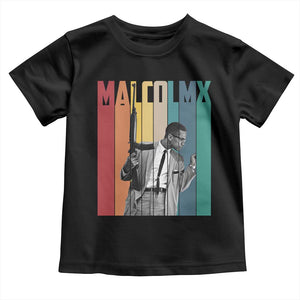 Malcolm X Toddler T Shirt Retro Portrait Black Empowerment Heritage Gift TS12 Black Print Your Wear