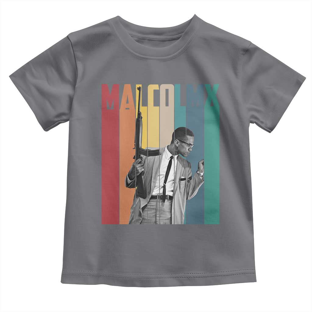 Malcolm X Toddler T Shirt Retro Portrait Black Empowerment Heritage Gift TS12 Charcoal Print Your Wear