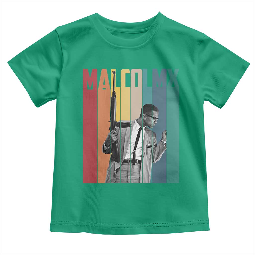 Malcolm X Toddler T Shirt Retro Portrait Black Empowerment Heritage Gift TS12 Irish Green Print Your Wear